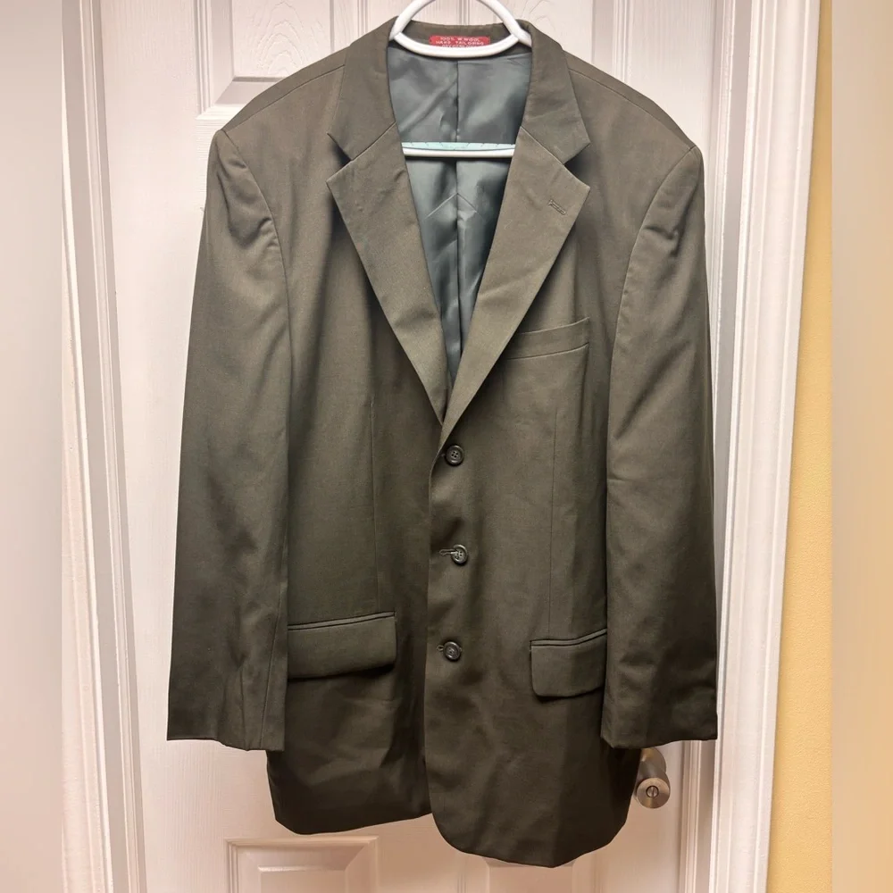 Cordovan & Grey Ltd. Men’s Wool Suit Blazer – Dark Green (Size 44R)